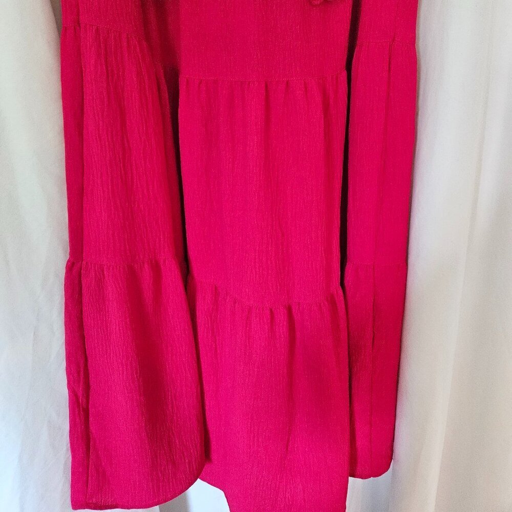 Max Studio Women's Red Dress Sleeveless Tiered Casual Summer Tassels‎ Boho Small - Picture 5 of 11